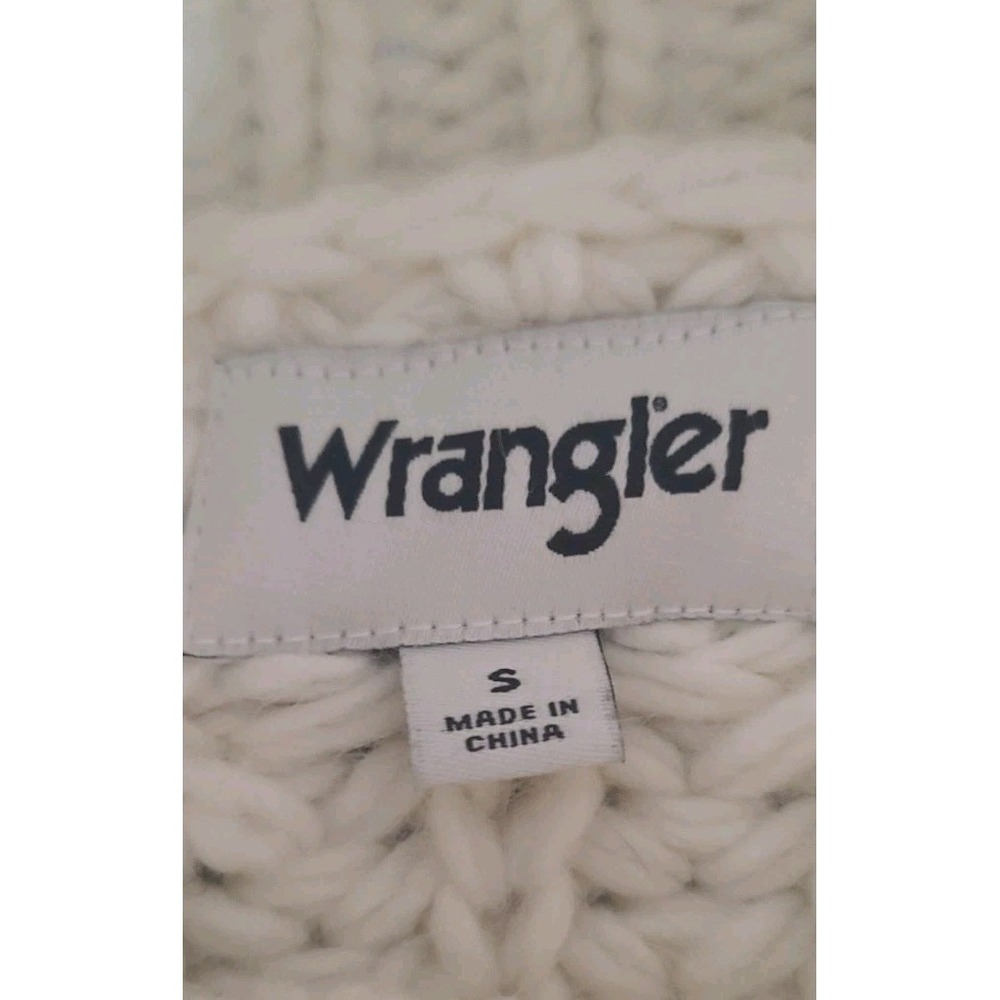WRANGLER | Striped Mock Neck Balloon Sleeve Chunky Pullover Knit Sweater S - Picture 4 of 8